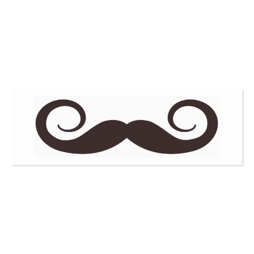 Fun Fake Handle-bar Mustache Skinny Business Card (front side)