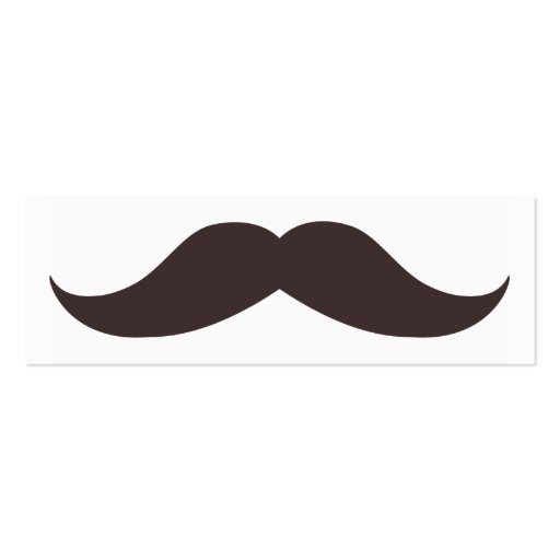 Fun Fake Mustache Skinny Business Card (front side)