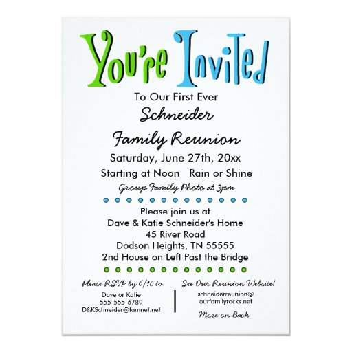 Fun Family Reunion Party or Event Invitation | Zazzle Fun Family Reunion Party or Event Invitation | Zazzle