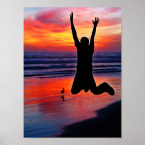 Fun Father's Day Beach Jump Print