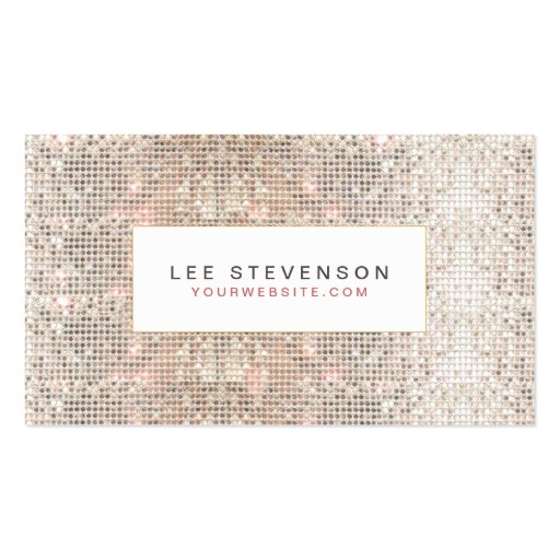 Fun Faux Silver Sequins Beauty and Fashion Business Card Templates (front side)