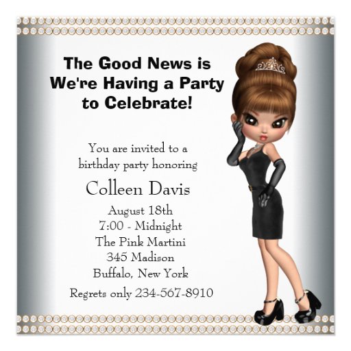 Fun Favorite Diva Womans 40th Birthday Party Custom Invitation
