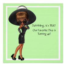 Fun Favorite Diva Womans 40th Birthday Party Invite