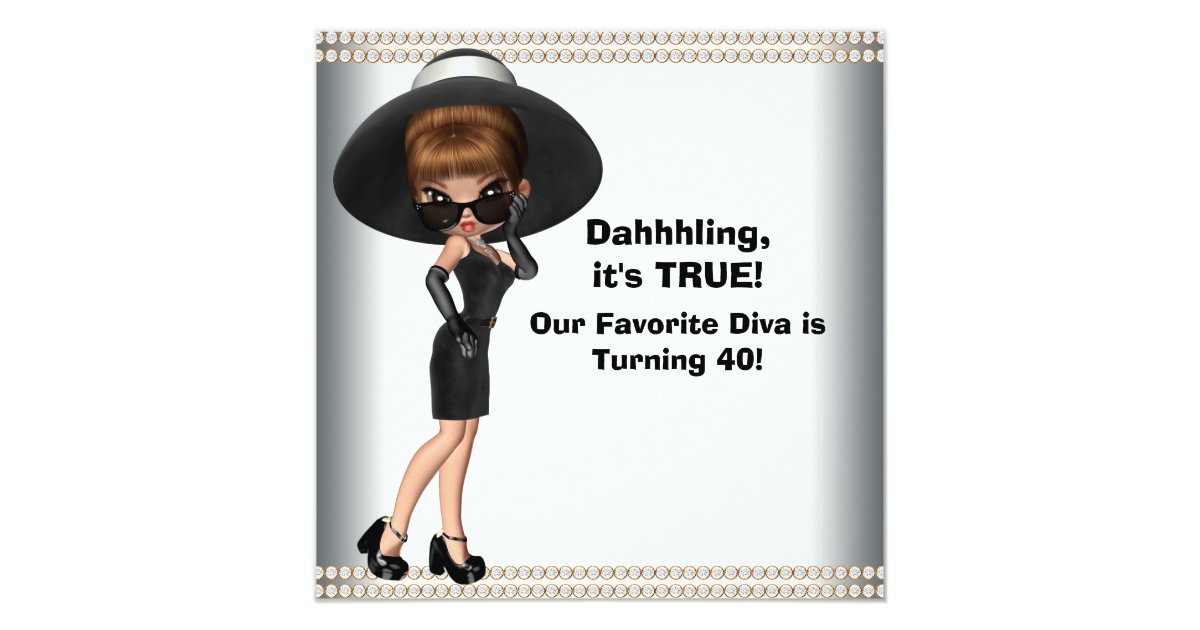 Fun Favorite Diva Womans Any Number Birthday Party Card Zazzle