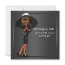 Fun Favorite Diva Womans Black 40th Birthday Party Custom Announcement