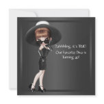 Fun Favorite Diva Womans Black 40th Birthday Party Personalized Announcements