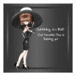 Fun Favorite Diva Womans Black 40th Birthday Party Personalized Announcements