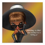 Fun Favorite Diva Womans Black 40th Birthday Party Personalized Announcement