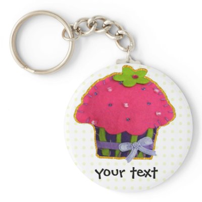 Fun felt glitter cupcake keychain Zazzle_keychain