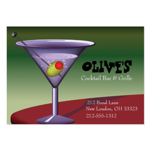 Fun, Festive Martini (cocktail)  Business Card (front side)