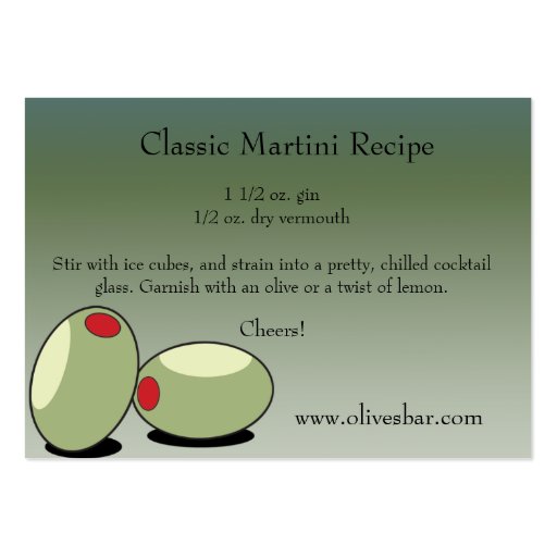 Fun, Festive Martini (cocktail)  Business Card (back side)