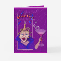 Fun & Festive Purple Party Invitation Greeting Cards