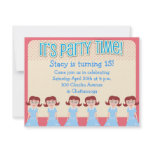 Fun Fifties Girl Party Time Custom Announcements