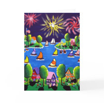 Fun Fireworks 4th Of July Folk Art Cards