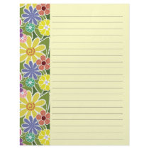 Fun Floral Bright Lined Letterhead
