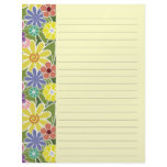 Fun Floral Bright Lined Letterhead