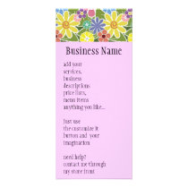 Fun Floral Bright Rack Card rack cards by Pen_And_Ink Fun Floral Bright Rack Card rack cards