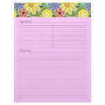 Fun Floral Bright Recipe Letterhead