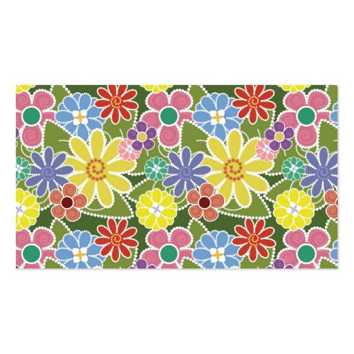 Fun Florals Bright Coupon Business Card (back side)