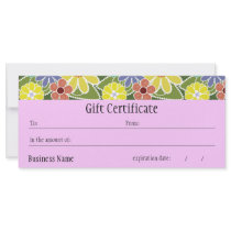Fun Florals Bright Gift Certificate rack cards by Pen_And_Ink Fun Florals Bright Gift Certificate rack cards