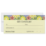Fun Florals Bright Gift Certificate Custom Rack Cards