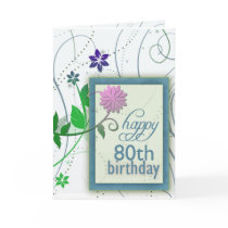 Fun flower happy 80th Birthday cards by perfectpostage Fun flower happy 80th Birthday cards