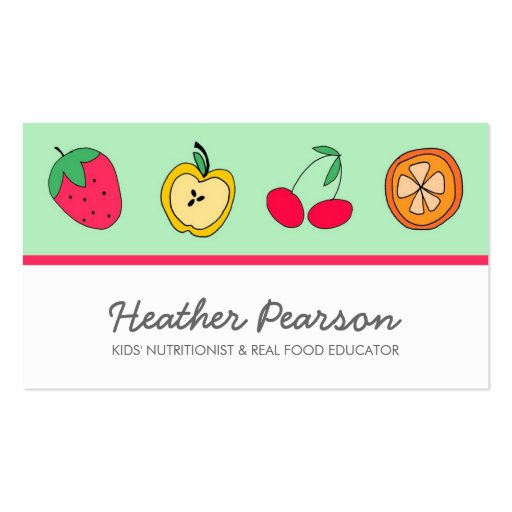 Fun Fruits Business Card Business Cards (front side)