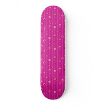 Fun & Funky Pink Retro Circles Skateboard