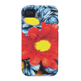 Fun Gerber Daisy Blue Orange Daisies Flower Case-Mate iPhone 4 Covers