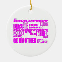 Fun Gifts for Godmothers : Greatest Godmother Christmas Tree Ornament