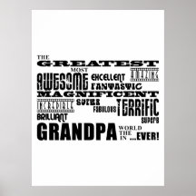 Fun Gifts for Grandfathers : Greatest Grandpa Print