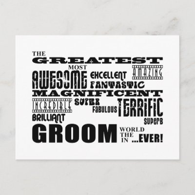 Fun Gifts for Grooms : Greatest Groom Post Cards