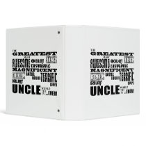 Fun Gifts for Uncles : Greatest Uncle Vinyl Binders