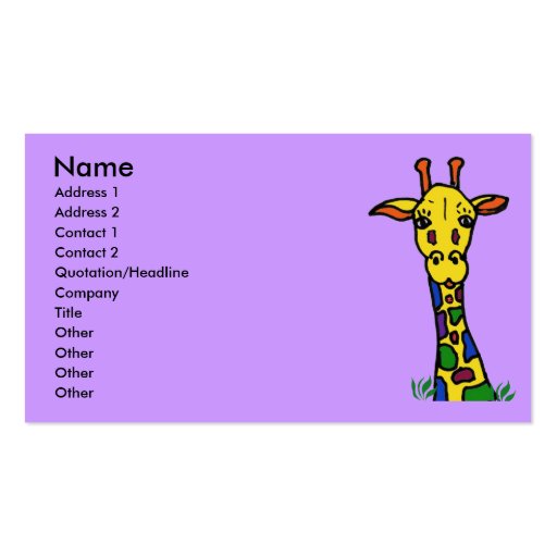 fun giraffe business cards