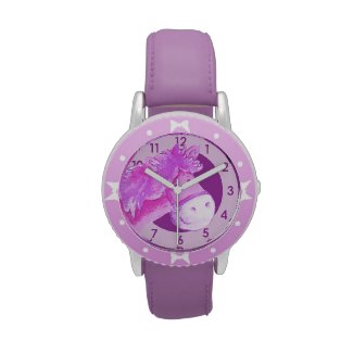 Fun girls pony add your name wrist watch