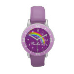 Fun girls rainbow add your name wrist watch at Zazzle