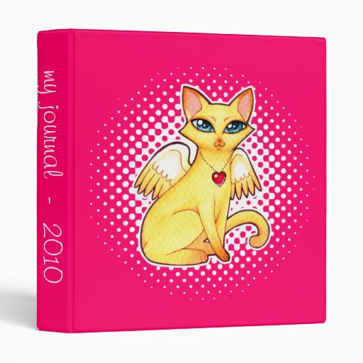 Fun Girly Fairy Angel Kitty Cat Art Custom Colors! Binder