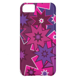 Fun Girly Pink Purple Star Pattern iPhone 5C Cover
