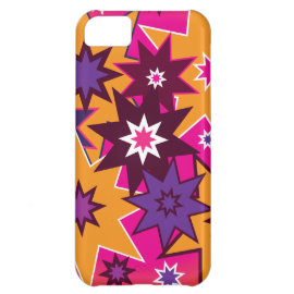 Fun Girly Star Pattern Pink Orange Purple iPhone 5C Covers