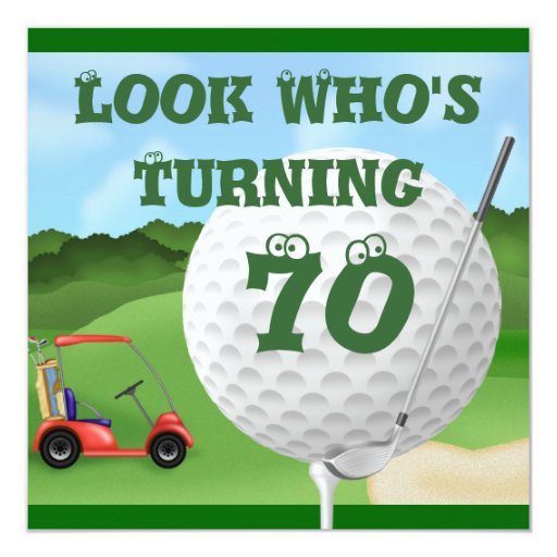 Fun Golf 70th Birthday Invitations Template Zazzle