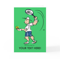 Fun greeting cards for tennisplayers cards