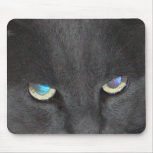Fun Grey Kitty Cat w/ Colored Eyes Mousepad