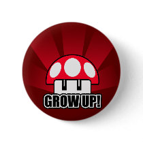 Fun Grow Up Red Mushroom Powerup buttons