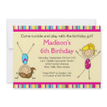 Fun Gymnastics Kids Birthday Party Invitation