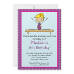 Fun Gymnastics Kids Birthday Party Invitation