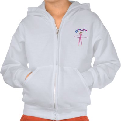 Fun Gymnastics text with Pink hula hooping girl Hooded Sweatshirt