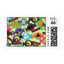 Fun Halloween Candy Postage Stamp