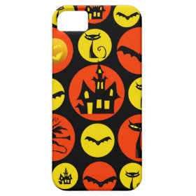 Fun Halloween Polka Dot Pattern Haunted House iPhone 5 Cases