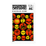 Fun Halloween Polka Dot Pattern Haunted House Stamps
