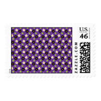 Fun Halloween Purple Green Black Flower Pattern Stamps